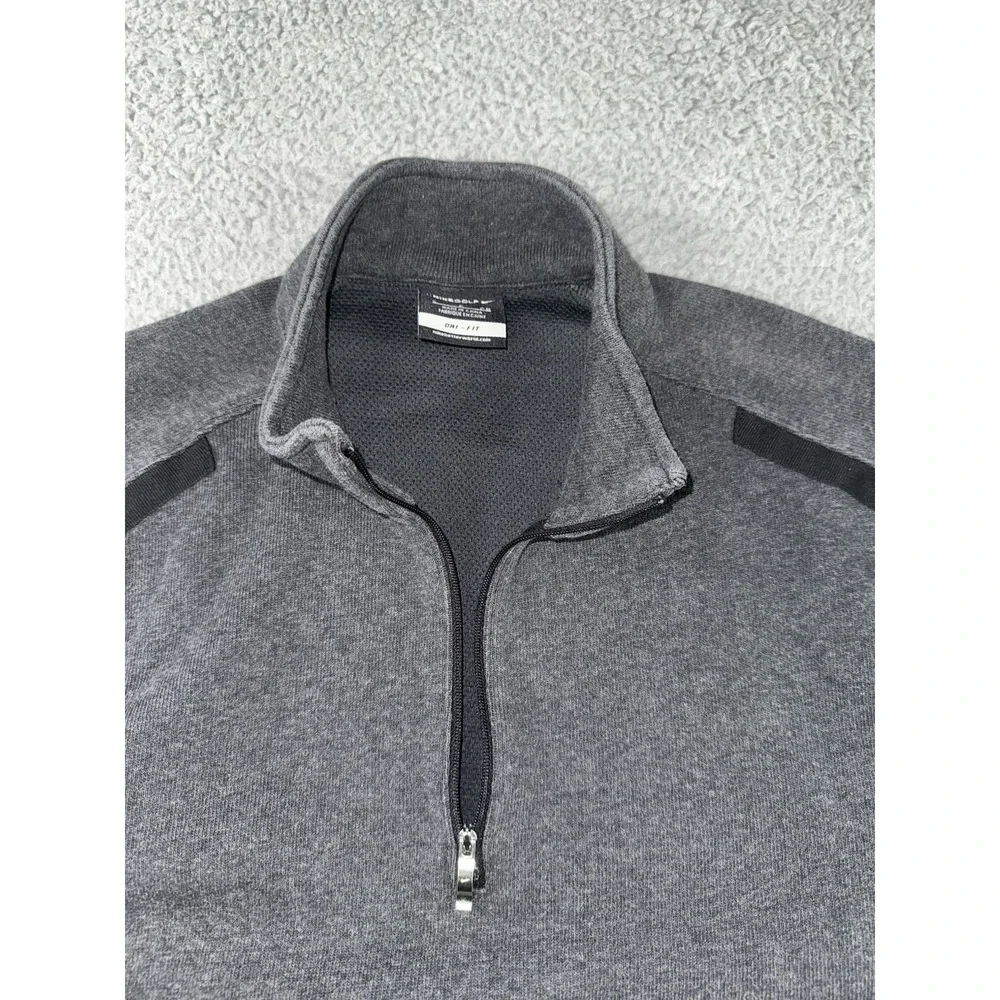 Nike Dri Fit Golf Jacket Men Small 1/4 Zip Pullover Mock Neck Preppy‎ Sporty